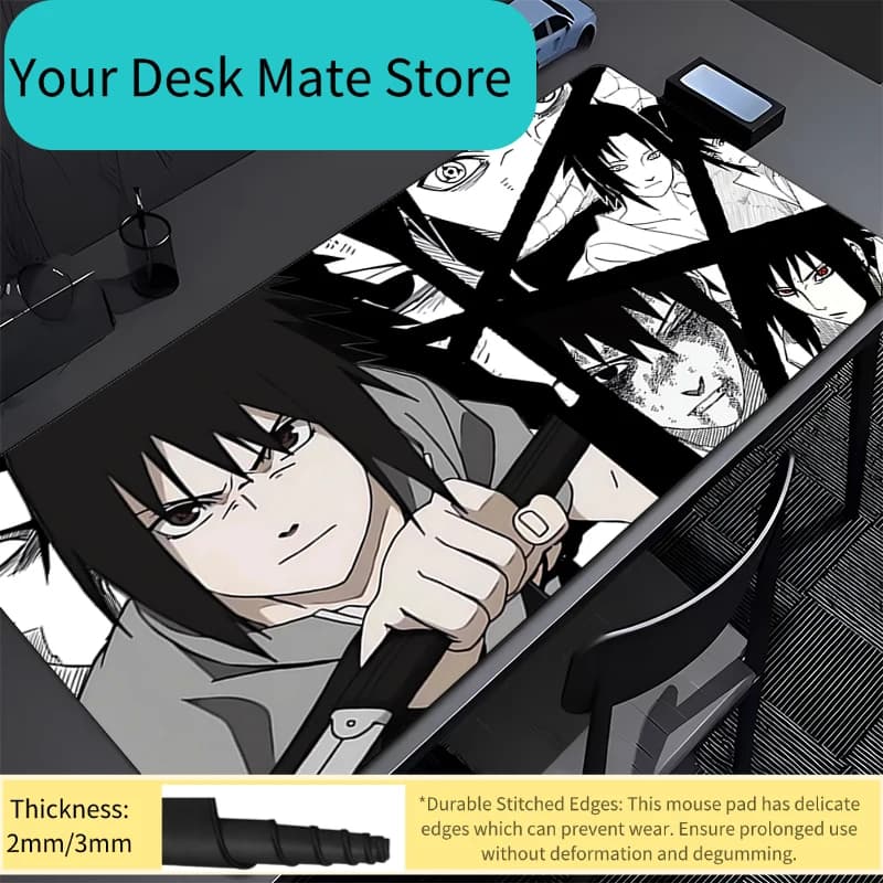 Tappetino per mouse Naruto Sasuke Accessori da gioco per ufficio Notbook Computer Speed E-sports Players Gamer Tappetino per tastiera Tappetino per mouse