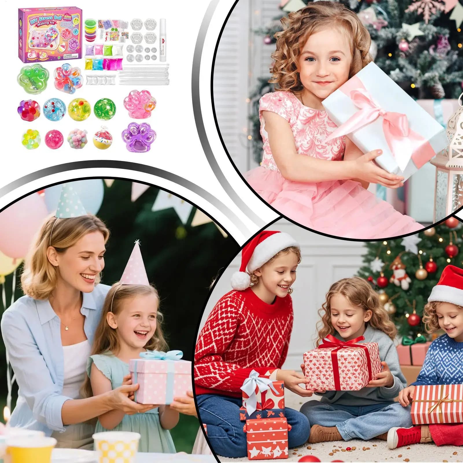 Stress Ball Making Kit Soft Relief Funny Slush Cat Paw Craft Kit Stress Balls Kit with Accessories for Kids Boys Girls Home