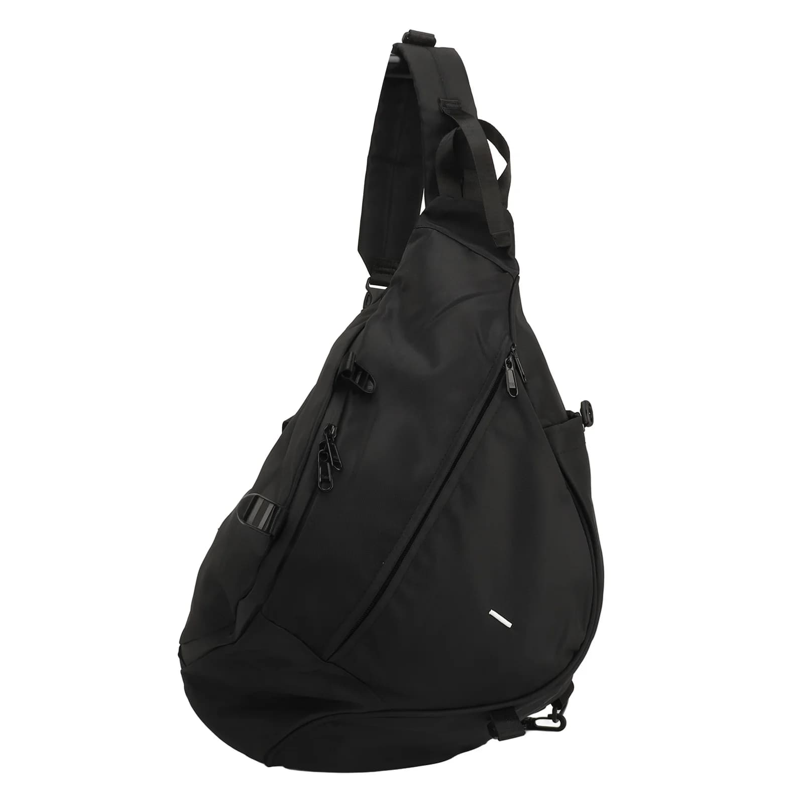 Grande Borsa a Tracolla Nera Impermeabile, Zaino Monospalla in Tessuto Oxford, Borsa da Petto per Sport all'Aperto per Uomini e Donne