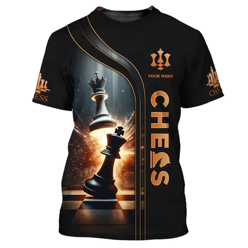 T-shirt da uomo con motivo a scacchi cool T-shirt stampate in 3D personalizzate T-shirt a maniche corte oversize da strada con scollo tondo moda estiva