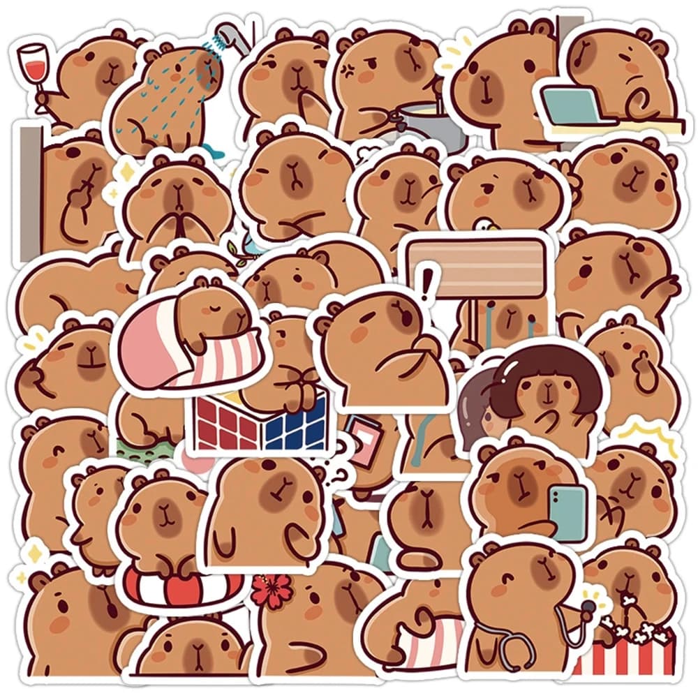 10/30/50pcs Simpatico Cartone Animato Animale Capibara Adesivi Decalcomanie Del Computer Portatile Notebook Valigia Telefono Diario Scrapbooking Decorazione adesivo