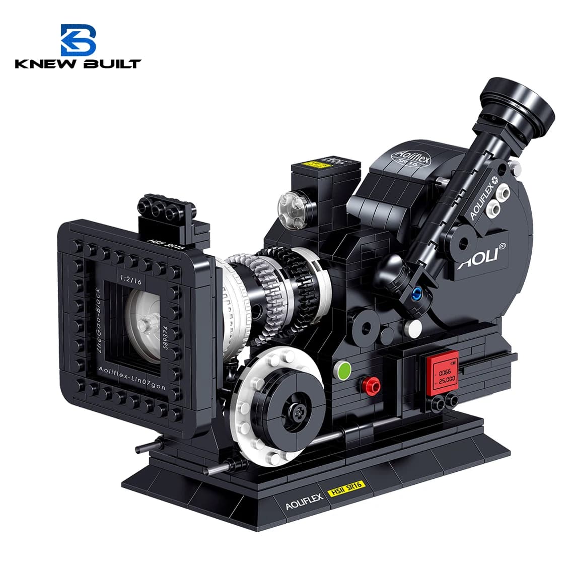 KNEW BUILT Modello di fotocamera digitale classica Mini giocattoli in mattoni per ragazzi Kit di blocchi di design per assemblaggio per adulti Proiettore da collezione classica