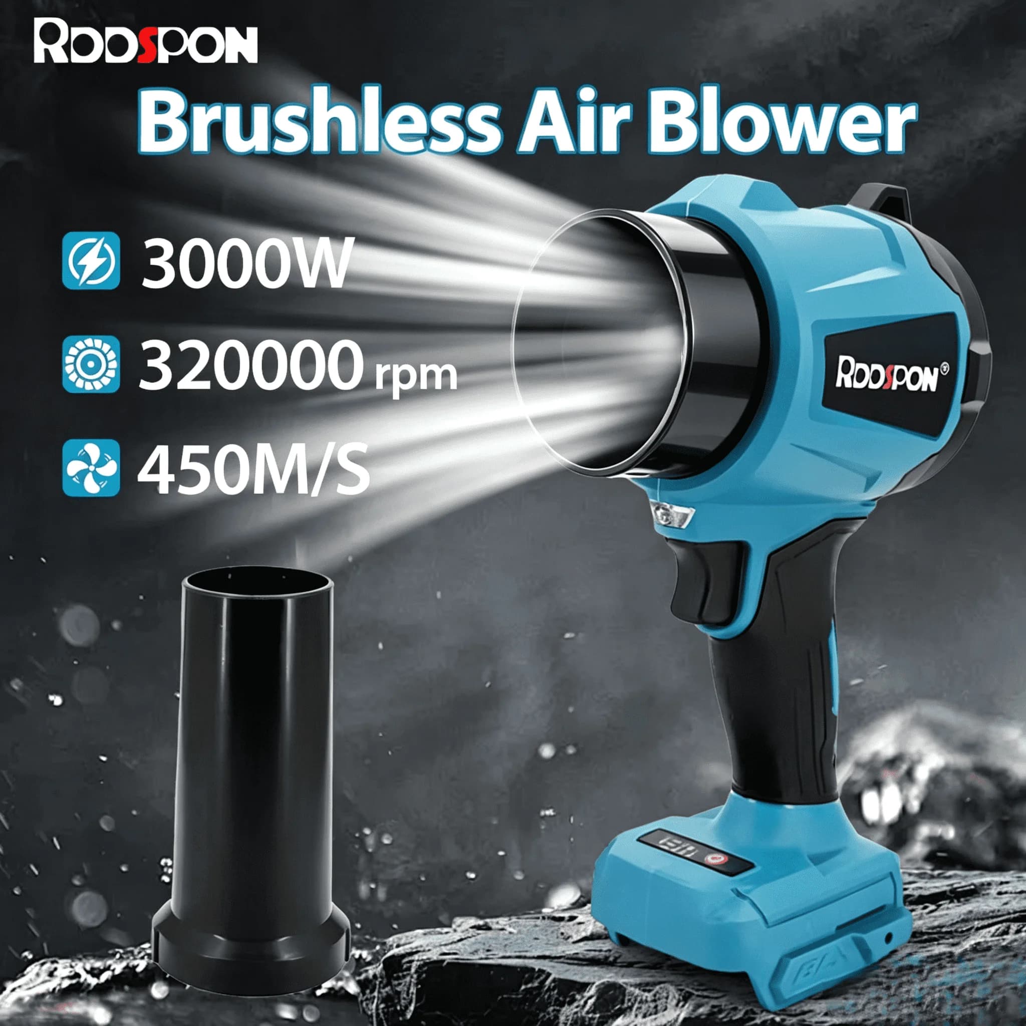 3000W Brushless Turbo Ventilatore Ventilatore 320000RPM Elettrico Palmare Jet Fan 450M/S Foglia di Neve Polvere Che Soffia Strumenti Per Makita 18V Batteria