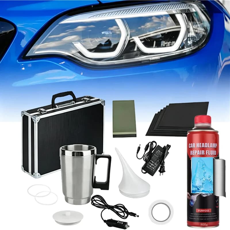Kit di Riparazione Fari Auto 800G, Liquido Chimico Polimerico per Lucidatura, Set per Restauro Fari e Evaporatori