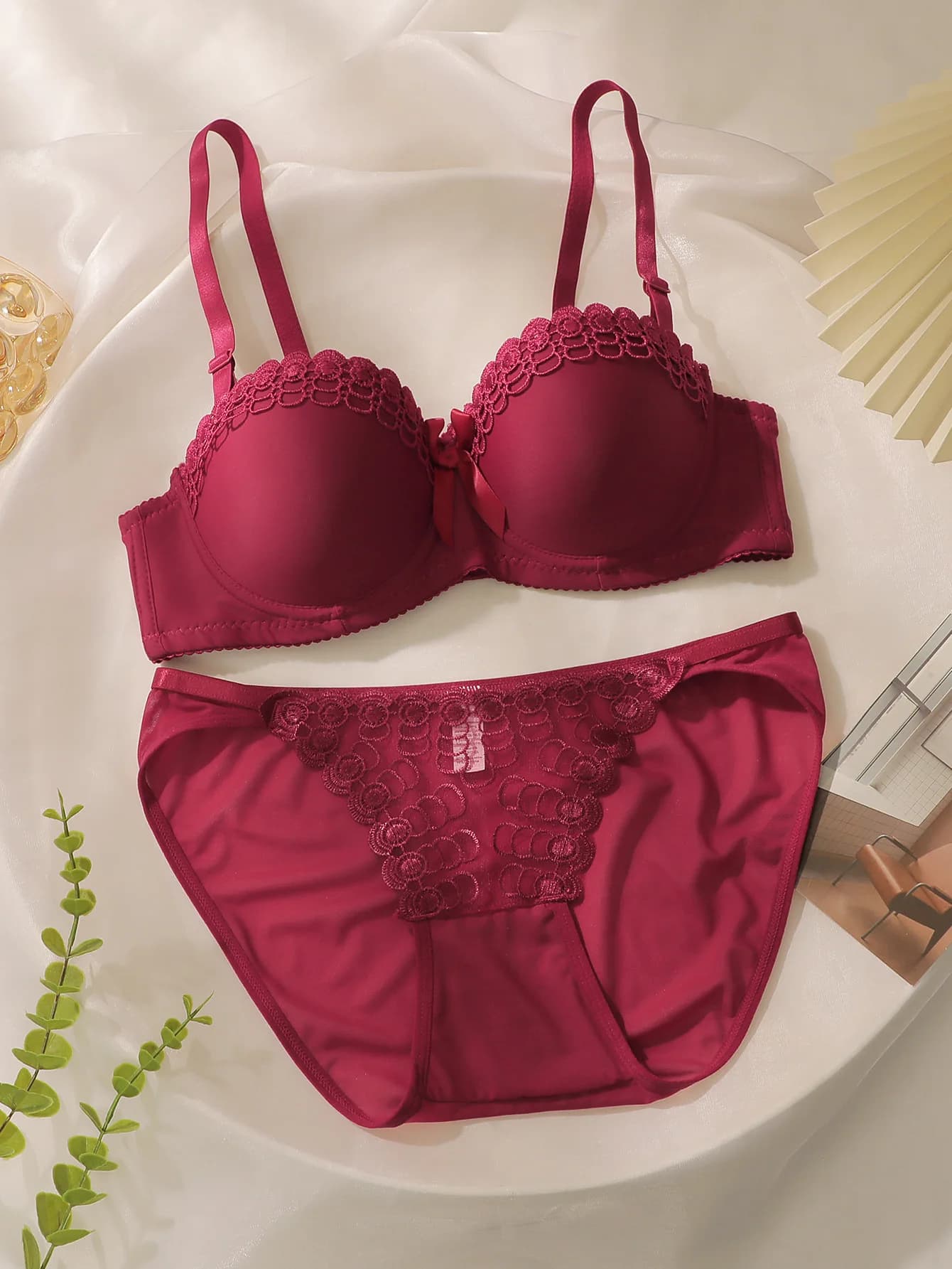 Set di lingerie sexy da donna con fiocco Reggiseno push-up da donna con ferretto S-XL Bellissimo reggiseno Lei da donna Lingerie alla moda Pantaloni sexy