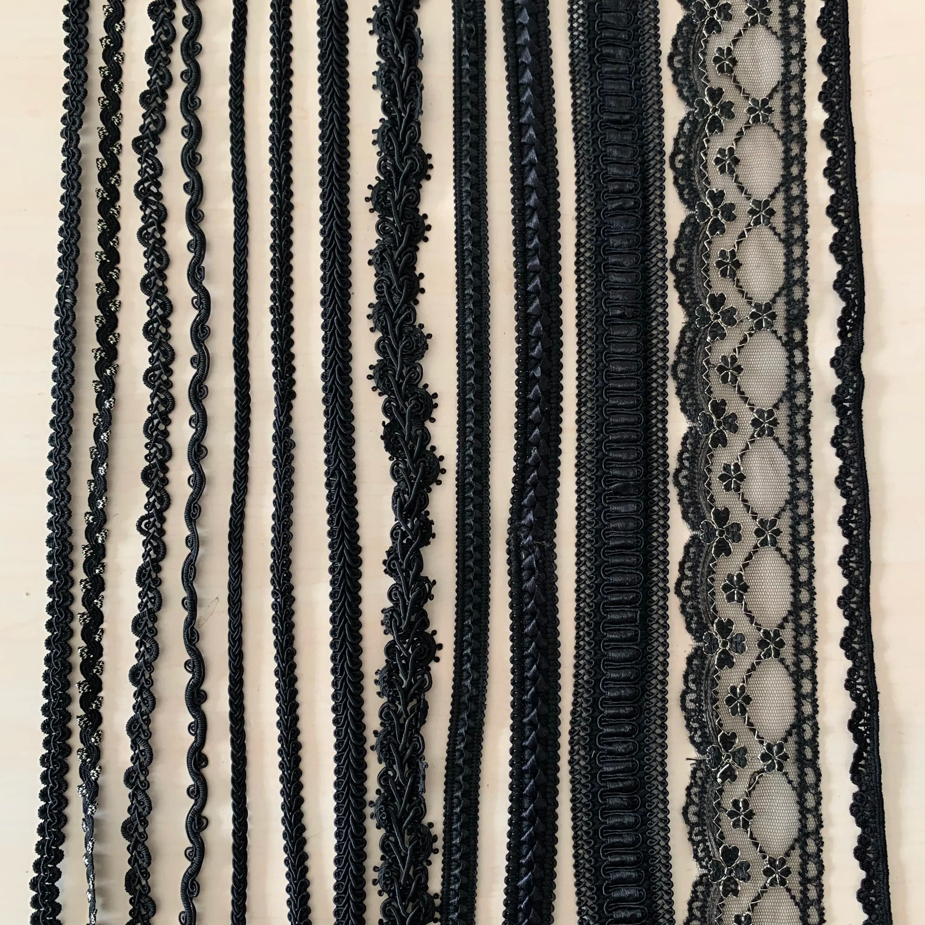 5m/16.4ft each pack Black laces trim for Dress bar underwear sewing trim curtain accessory DIY handmake craft fabric decoration