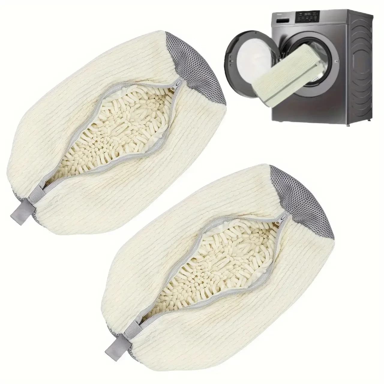 Washing and drying bag washing machine washable shoes, soft fiber - durable polyester shoe covers, adjustable laces, resistant for shoe washing