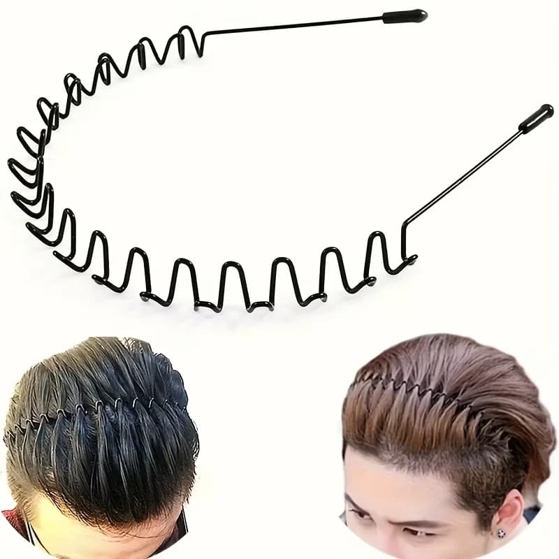 Men's sports hair band, invisible band, hair clip with men's tail hairstyle, hair bundle for boy headdress