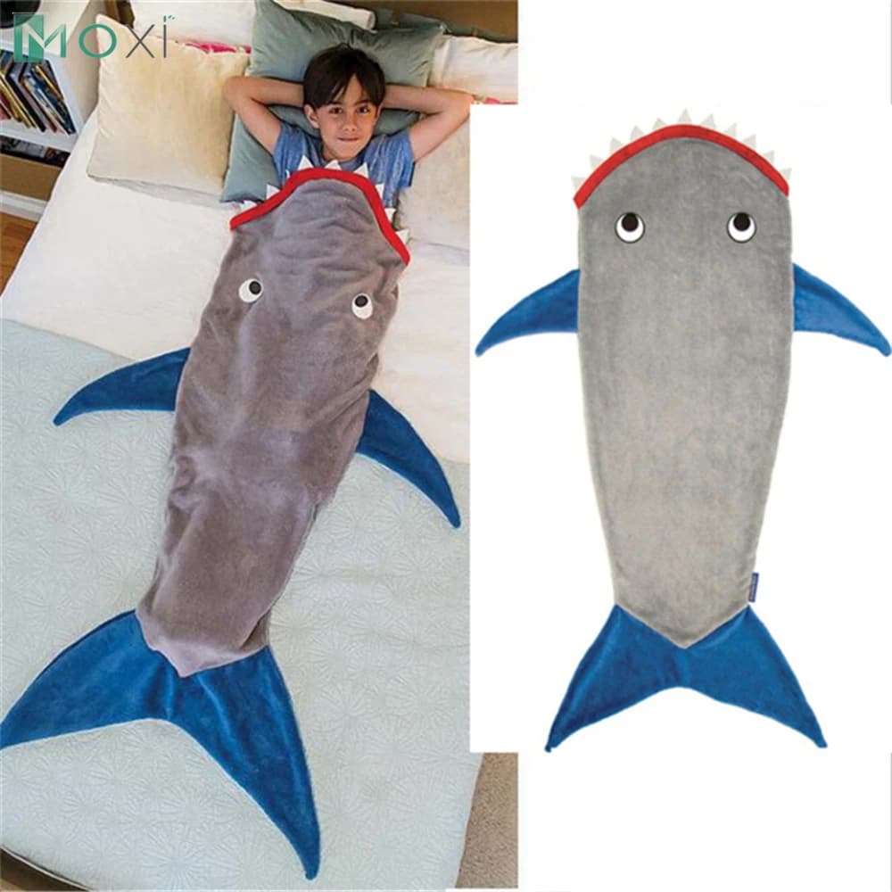 New Kids coperta a coda di sirena Shark Soft Fluffy Winter Warm Travel Sleeping Sherpa Fleece letti coperta regalo di compleanno di natale