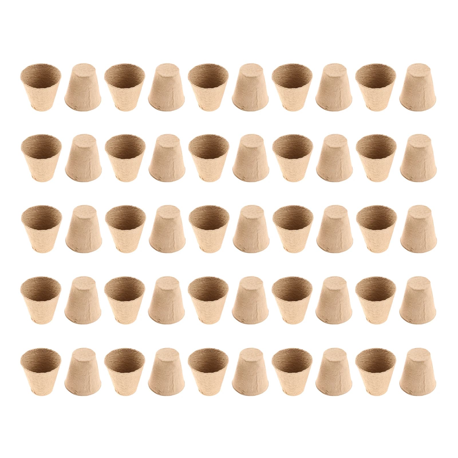 50pcs Seed Starter Pots Peat Pots Germination Seedling Trays Natural Pulp Breathable for Flowers Herbs Vegetable Saplings Garden