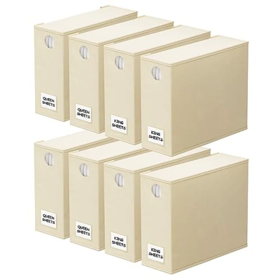 20268 Set of Organizers and Containers Foldable for Sheets, for Wardrobe Linen, with XL Q Window