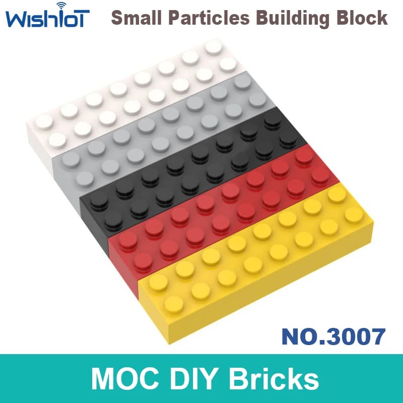 10 Pezzi Mattoncini Tecnologici 2x8 3007 MOC, Parti DIY Compatibili per Costruzioni e Assemblaggi