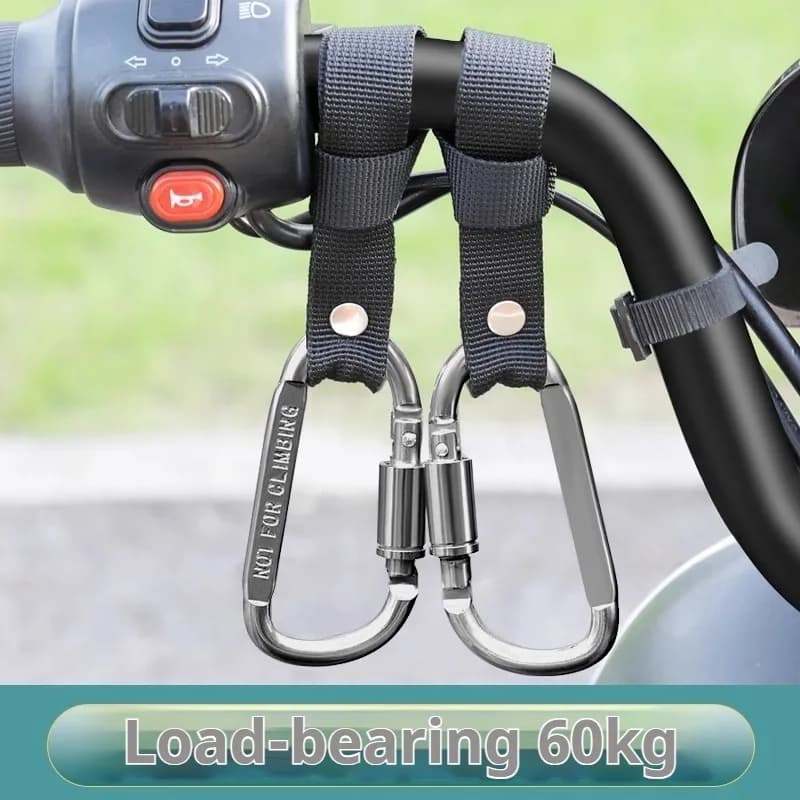 Universal 2-piece front hook for electric/bicycle/motor bike, helmet hook and food delivery, anti-rust support without drill, easy installation