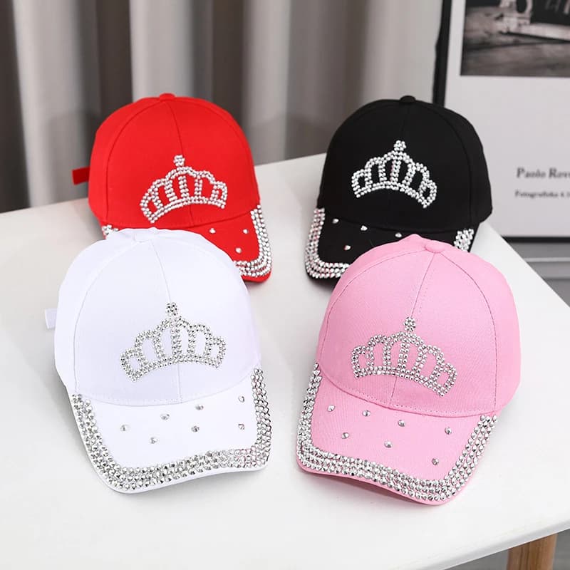 Cross Border Spring Denim Baseball Cap Diamond Inlaid Letter Graphic Sun Hat UV Protection Unisex Casual Outdoor Cap
