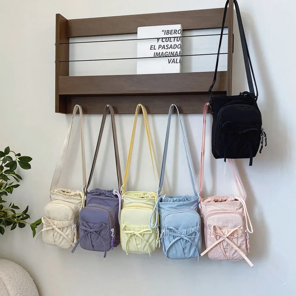 New Outdoor Lightweight Butterfly-Shaped Crossbody Bag, Waterproof Mobile Phone Bag, Insulated Water Bottle Bag, Women's Shoulder Bag
