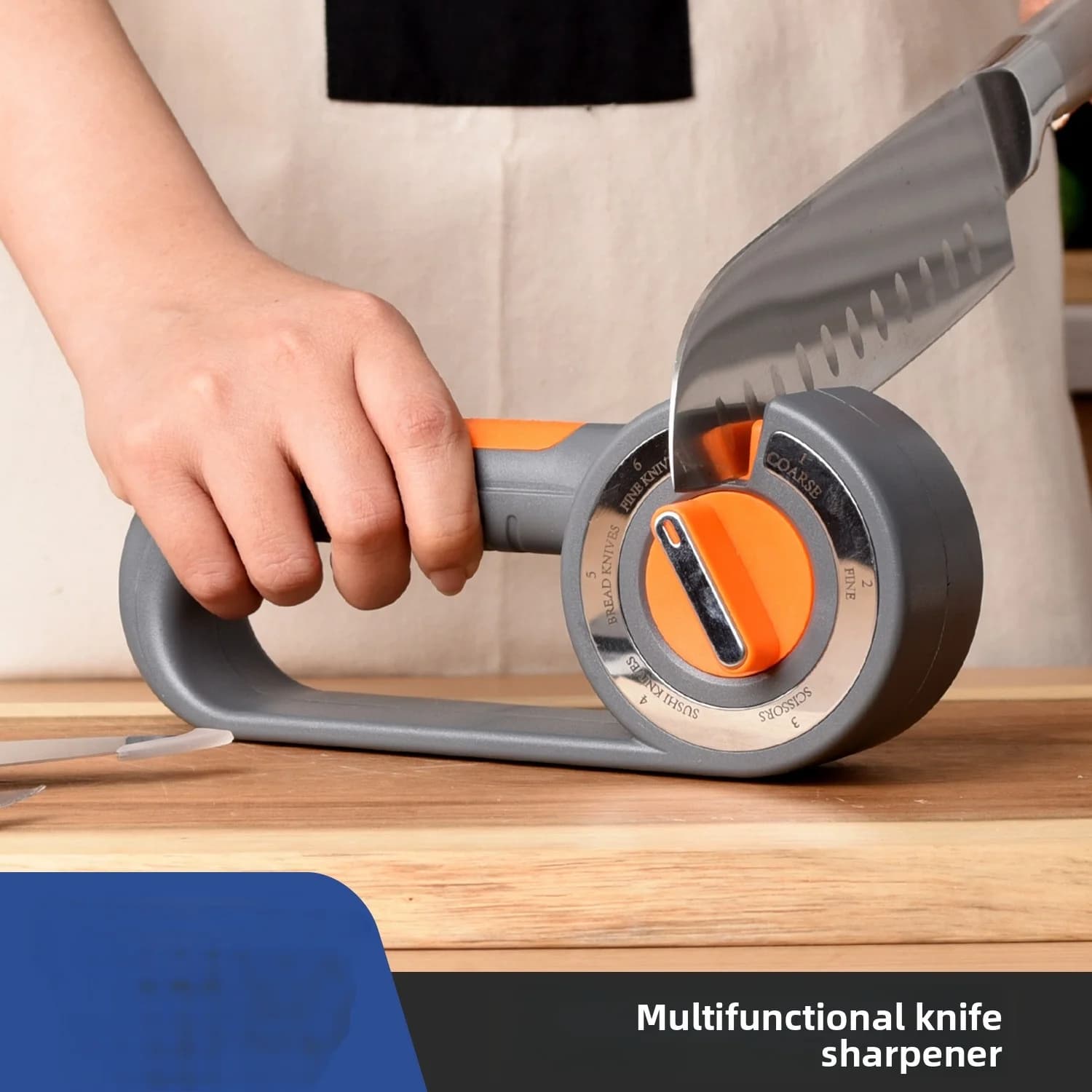Diamantato knife 6 in 1, high-end domestic kitchen knife, manual sharpener with quick angle setting, divine instrument