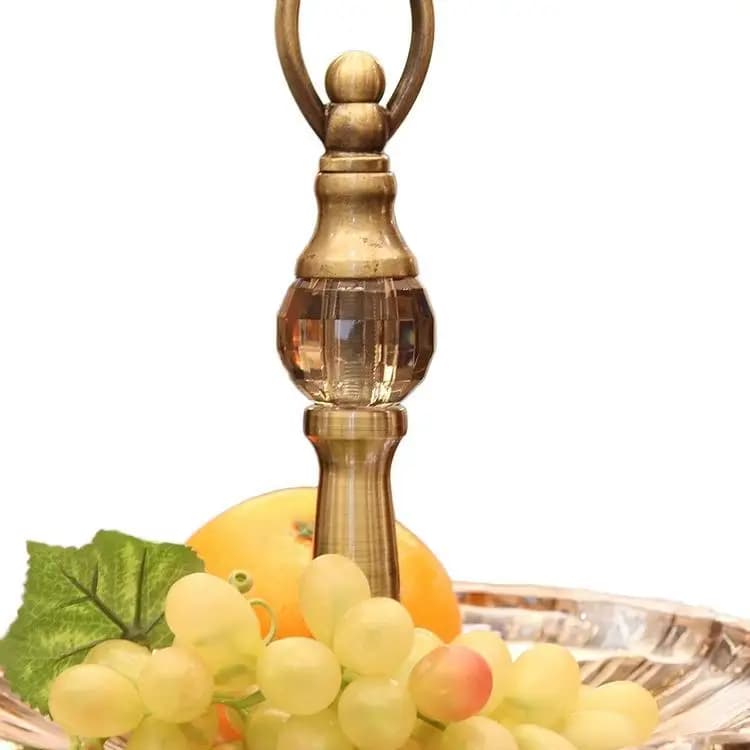 Piatto di frutta europeo in vetro a doppio strato piatto di frutta leggero piatto di frutta secca di lusso per la casa soggiorno tavolino ornamento