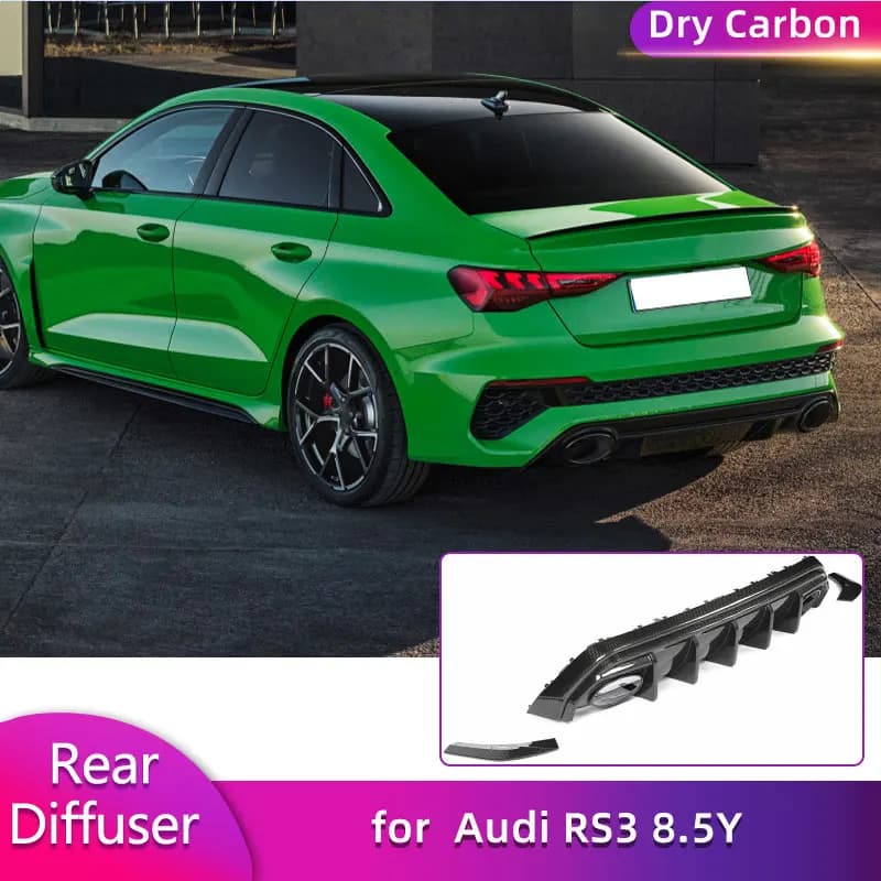 Prepreg Carbon Fiber Rear diffuser for Audi RS3 8.5Y 2025 2026, Spoiler for rear bumper with Splitter, Carrozzeria Kit