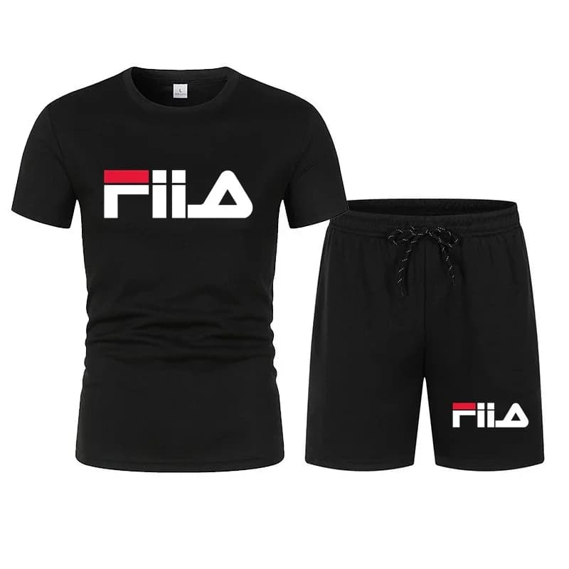 New Fashion Set 2026 Inspired by FILA, T-Shirt to Sleeves Court and Unisex Shorts for Men and Women, Complete 2 Pieces Streetwear