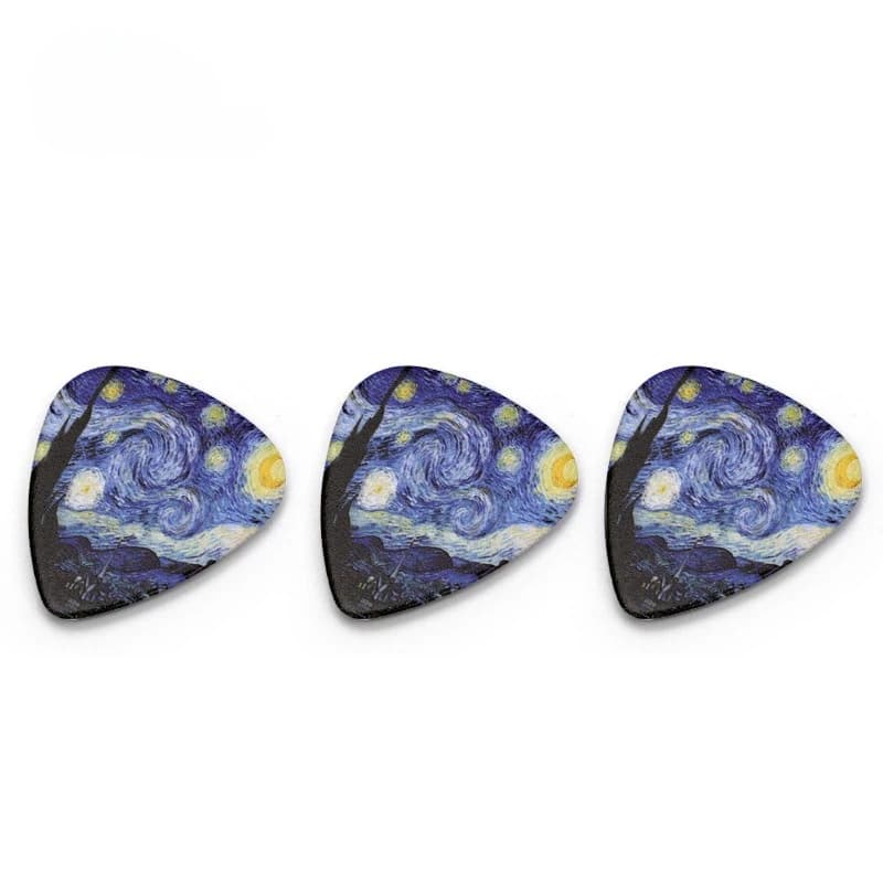 3 pz/set Plettri per Chitarra per Basso Elettrico Acustico Jazz Mandoli Van Gogh Mediatori 0.96mm