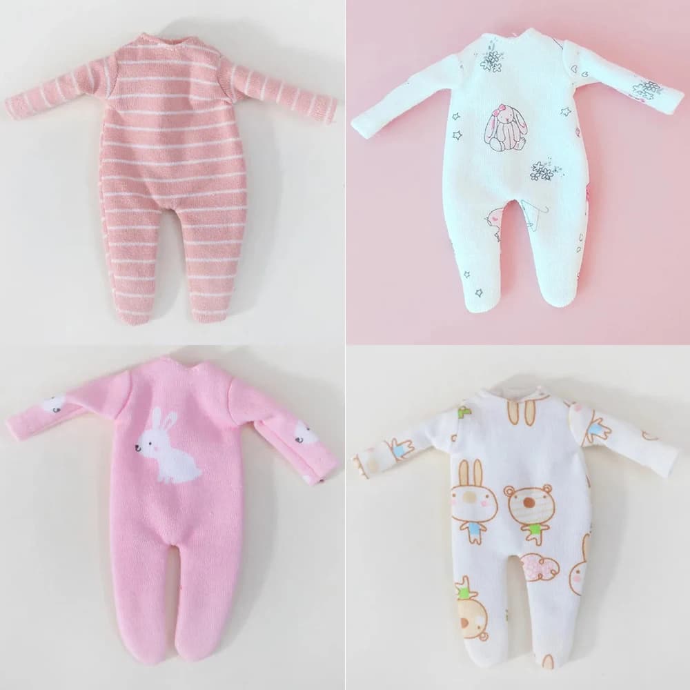 OB11 Vestiti per bambole Pigiama morbido adorabile con stampa per Ob11, Molzie, Obitsu 11,Gsc,Pd9,1/12 Accessori per vestiti per bambole Bjd