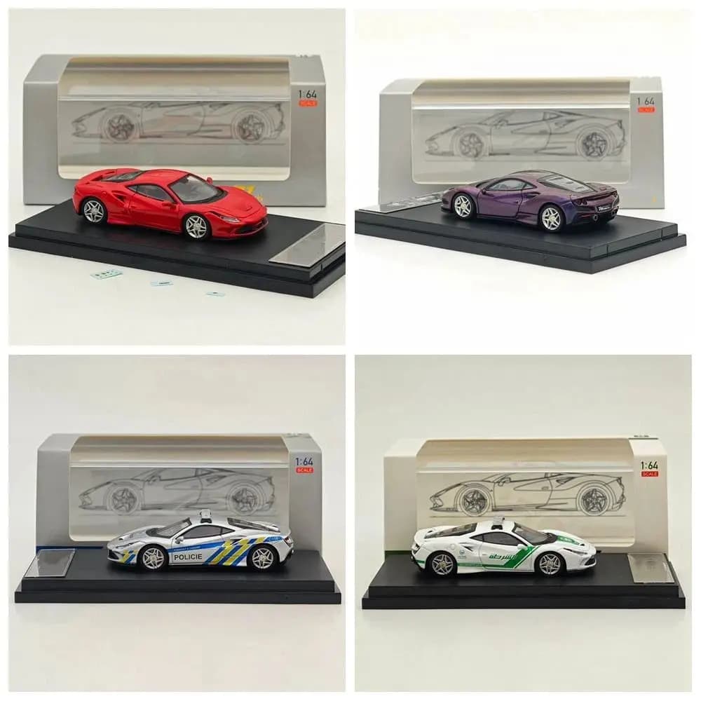 HM 1/64 Scale F8 Tributo Supercar Diecast Toy Car Model Collectible Gift Miniature Hobby