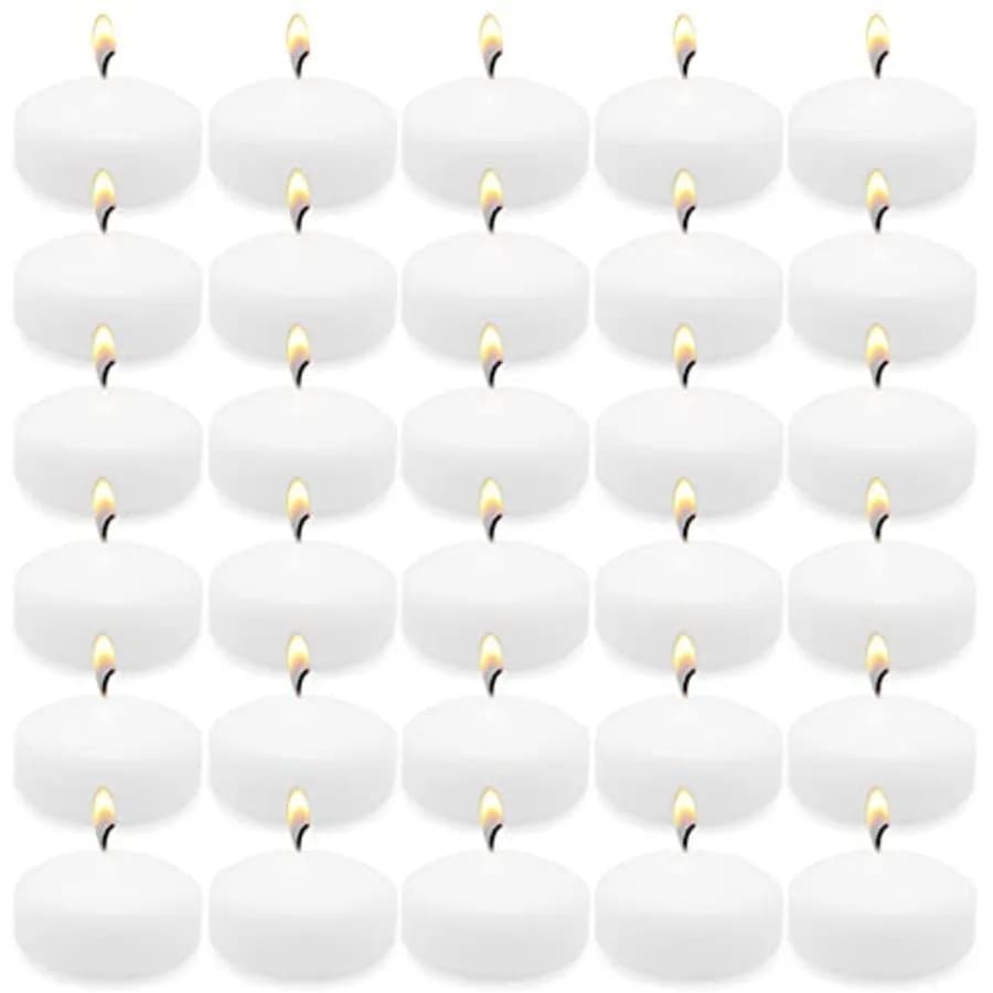 Candele Galleggianti Bianche da 6 Ore, 2 Pollici, Senza Profumo, Piccole Candele in Cera per Piscina, Vaso Cilindrico, Centrotavola per Matrimoni, Feste, Holi