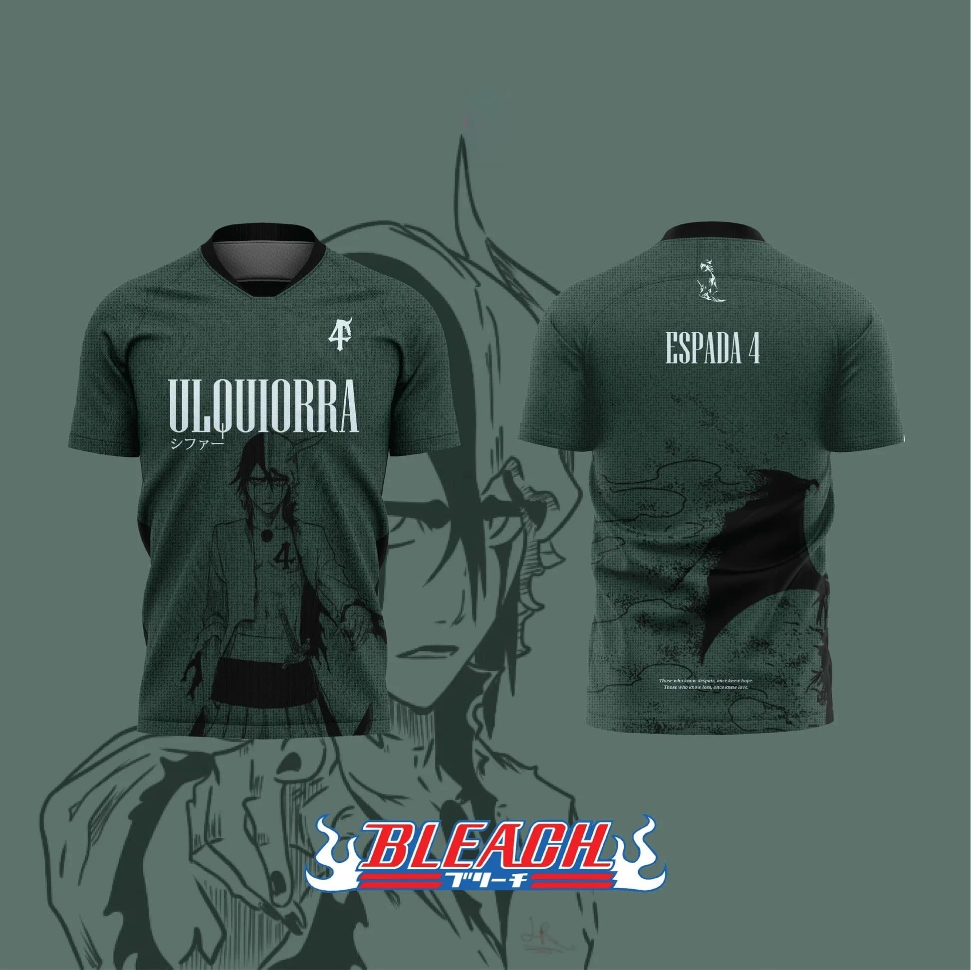 Maglia da Calcio 3D Stampata ULQUIORRA Anime BLEACH Bandai 2026 per Uomo, T-shirt Sportiva Estiva Casual Larga per Bambini/Adulti Y2k
