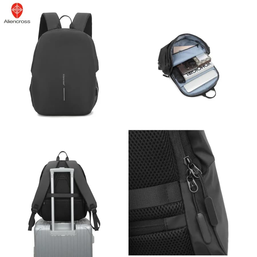 daNew style】New notebook backpack, waterproof travel bag, lightweight, multifunctional, anti-theft, with USB port, gift idea