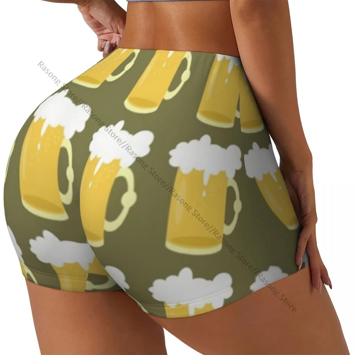 Pantaloncini da yoga da donna Tazze da birra Scrunch Booty Butt Lifting Comfort Fitness Gym