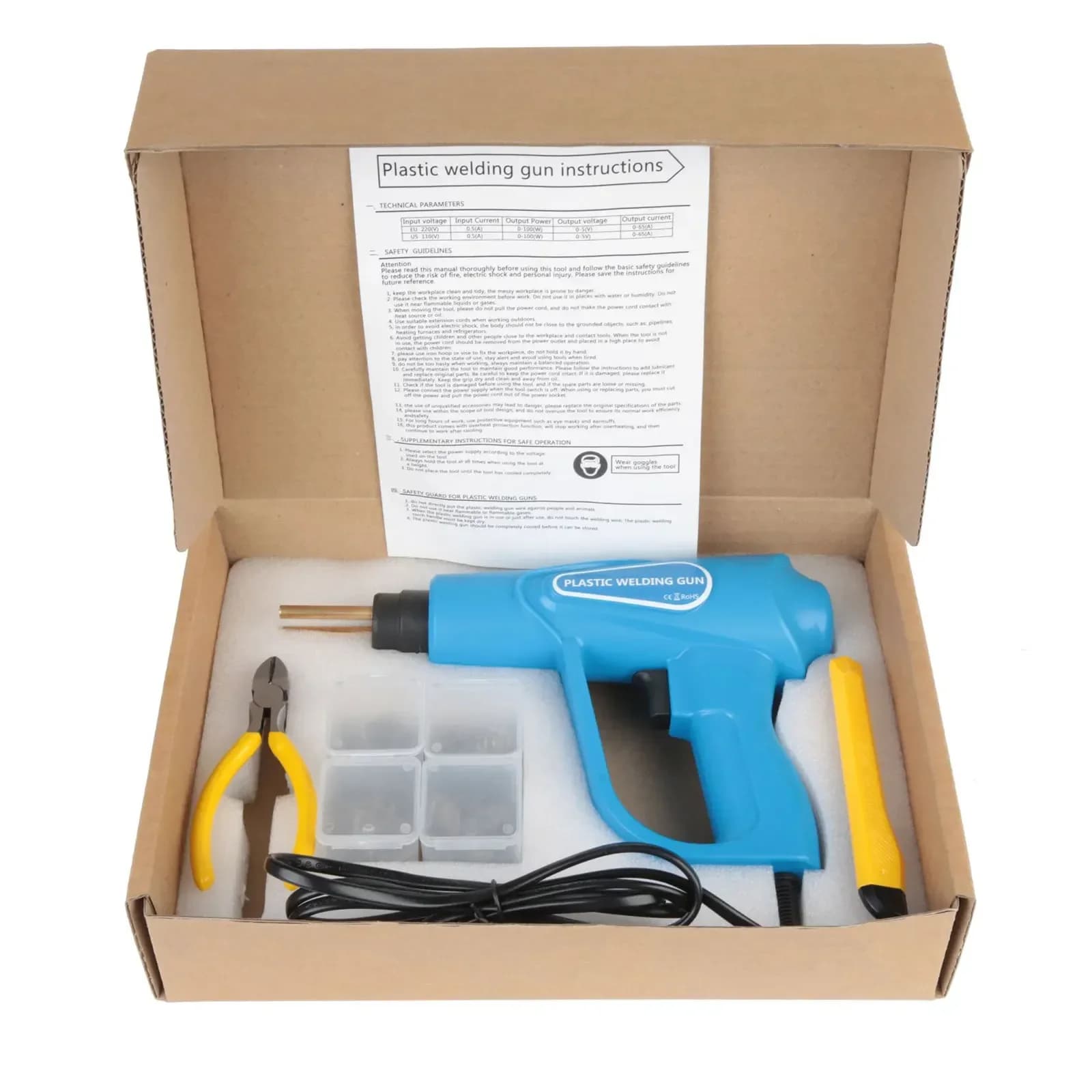 SAT Saldatrice di Plastica 70W Cucitrice A CALDA Saldatore di Plastica Pistola di Calore Paraurti Saldatura Graffette Paraurti Riparazione Kit di Strumenti Per Auto