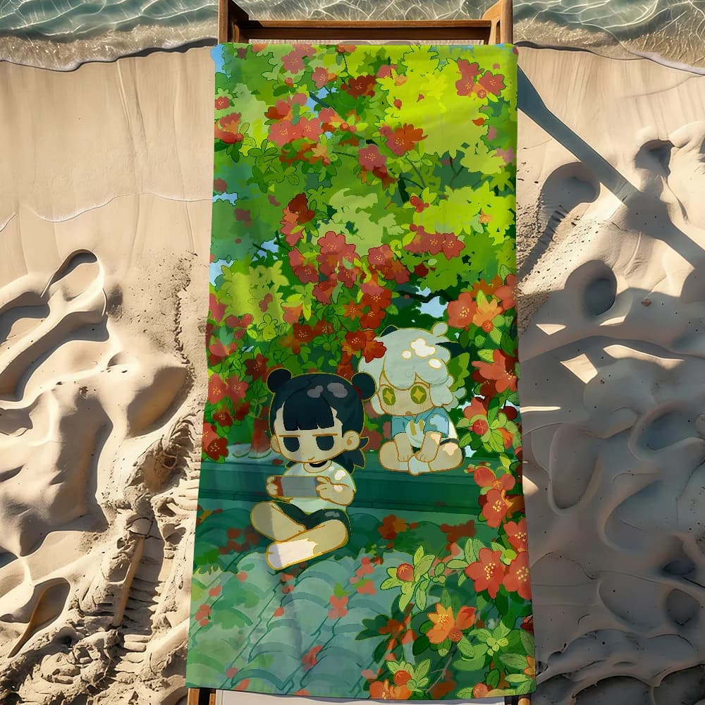 Asciugamano da Spiaggia Grande e Morbido con Gatto Kawaii della Leggenda di Hei, Asciugatura Rapida, Antiscivolo, per Sport, Viaggi e Campeggio