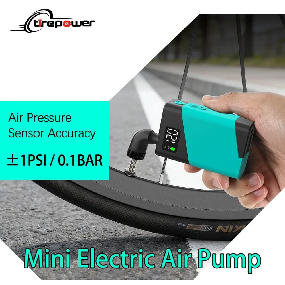 Pompa Elettrica Portatile 120PSI con Valvole Presta/Schrader/Clip, Motore Brushless, Pompa per Bicicletta in Silicone con Display Digitale