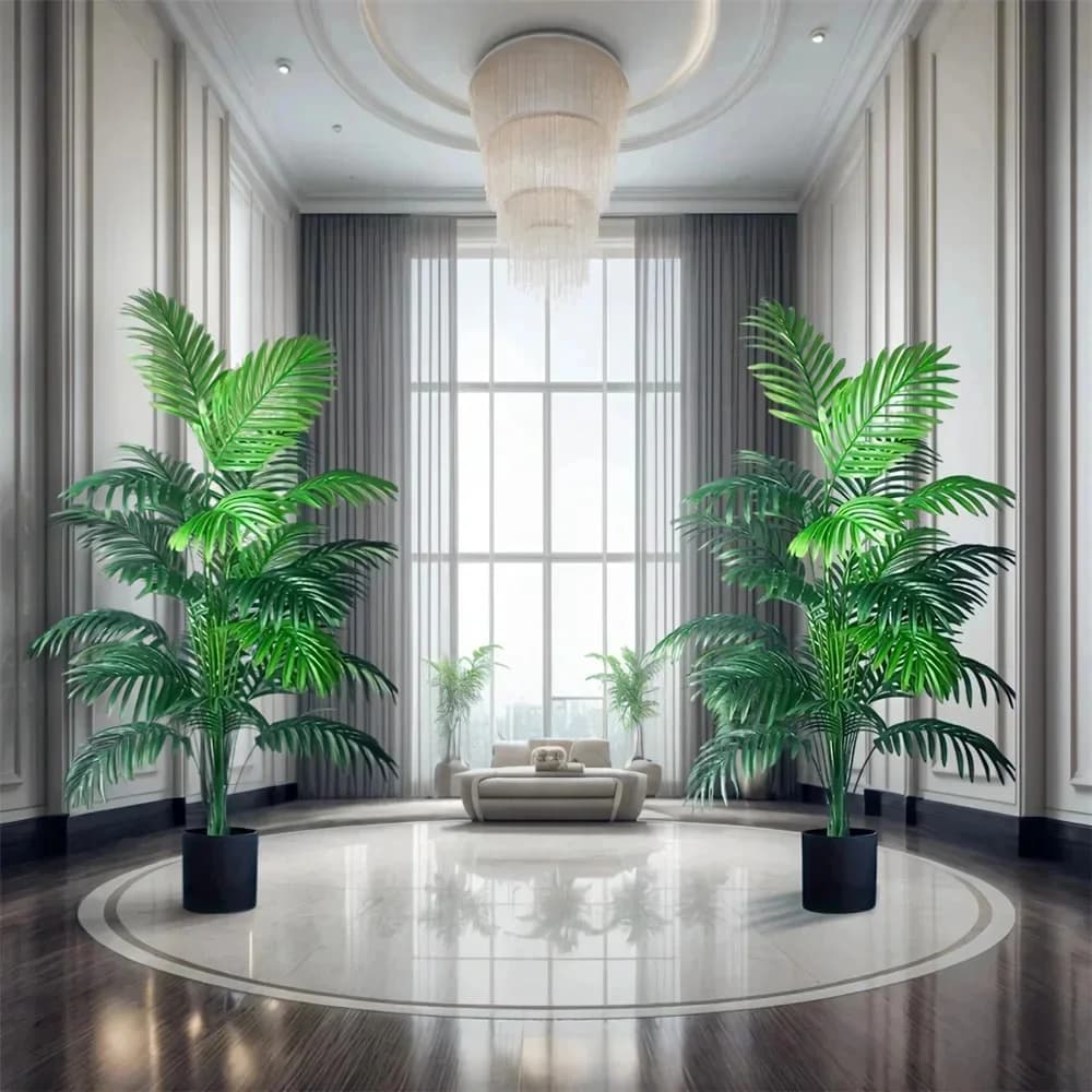 New 24 leaves Areca Palm Simulation Green plants suitable for bedroom Living room Outdoor decoration Realistic artificial trees