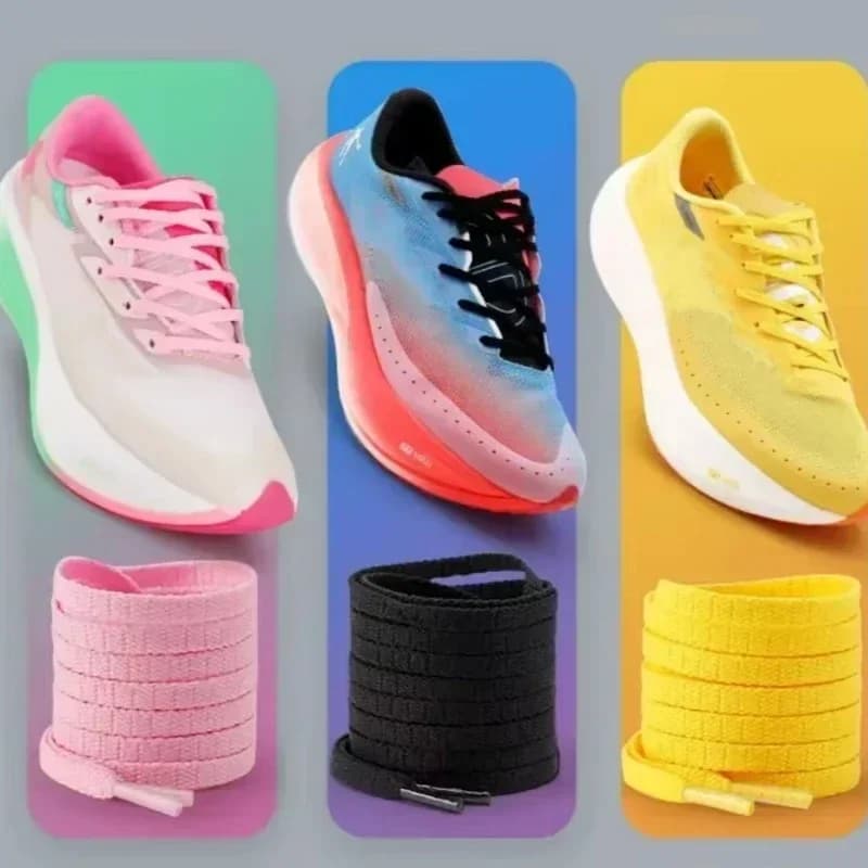 Lacci piatti da 5 mm per sneakers - Lacci per scarpe da corsa resistenti con design a filo dentellato - Lacci di ricambio per uomo e donna