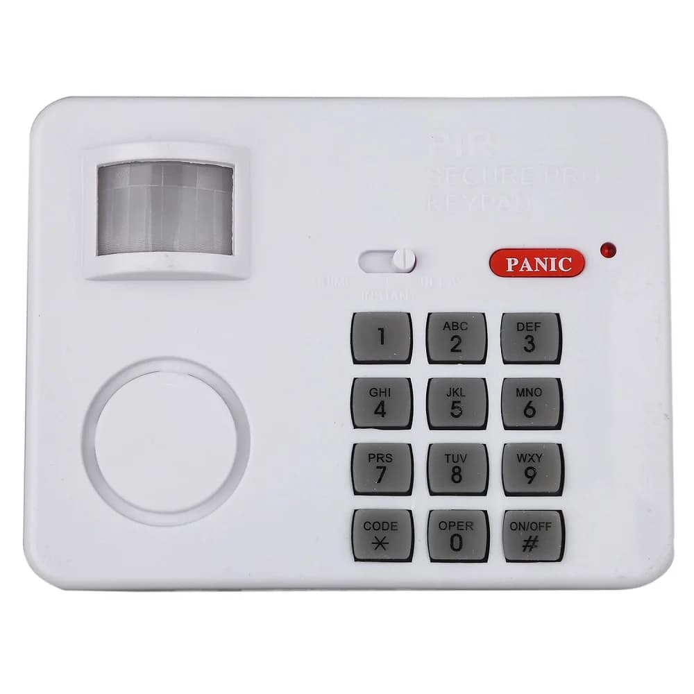 Allarmi di sicurezza per la casa allarme sensore di movimento Wireless con tastiera di sicurezza PIR Home Garage Alarm Camping Car Alarm White