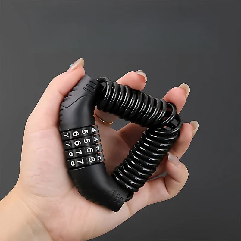 Shaped Retractable Steel Cable Helmet Combination Lock Anti‑Collision for Motorcycle Bicycle Safety Password Padlock Quad Lock