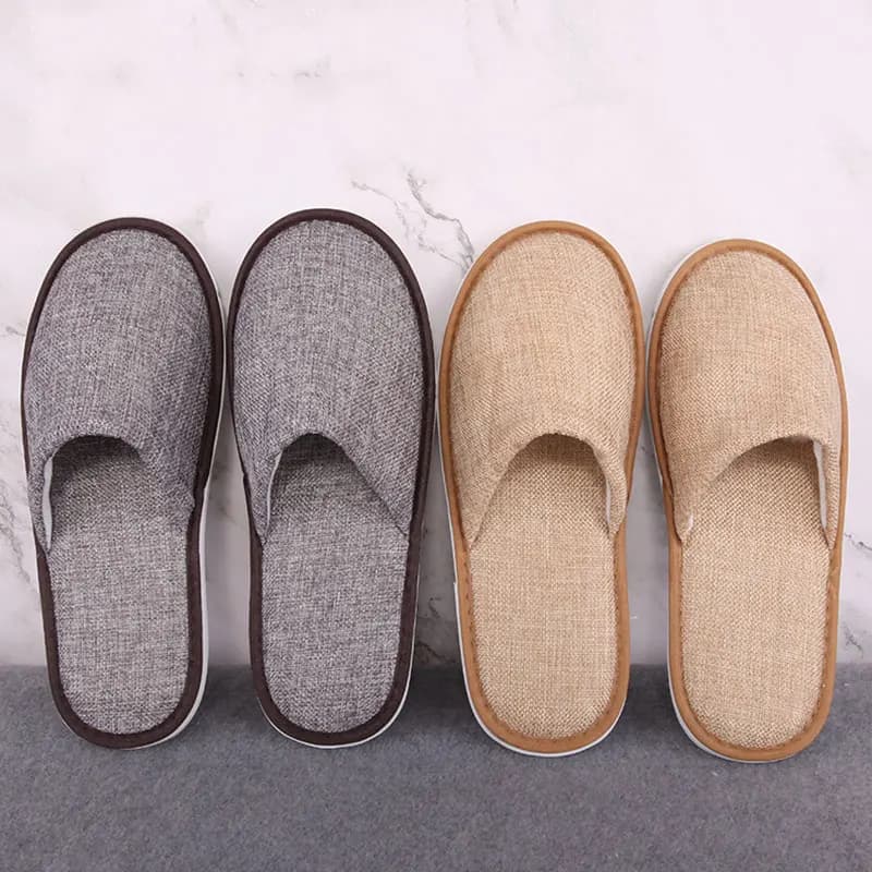 Nuove pantofole da casa per interni unisex casual Pantofole morbide in lino di cotone Autunno Inverno Infradito Pantofole da donna in lino per uomo