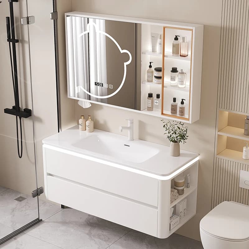 Lavabo francese Armadi da bagno Toilette Luce Vintage Vanity Armadi da bagno Specchi portaoggetti Mobiletto Bagno Furniture