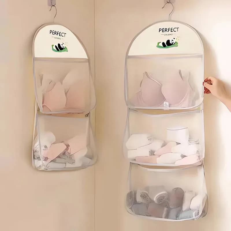 For Home Hanging Storage Bag Visible Mesh Storage Bag Kitchen Bedroom Sundries Intimates Socks Storage Mesh Bag
