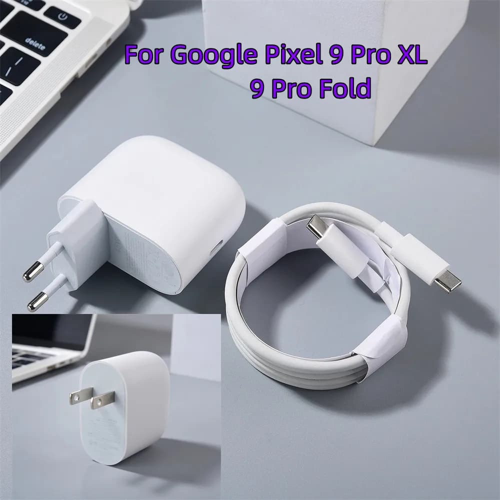 Originale Per Google Pixel 9 10 Pro XL Fold 45W Caricatore EU/US Adattatore di Alimentazione a Carica Rapida Cavo USB C a C per Google Pixel 8 7 8A