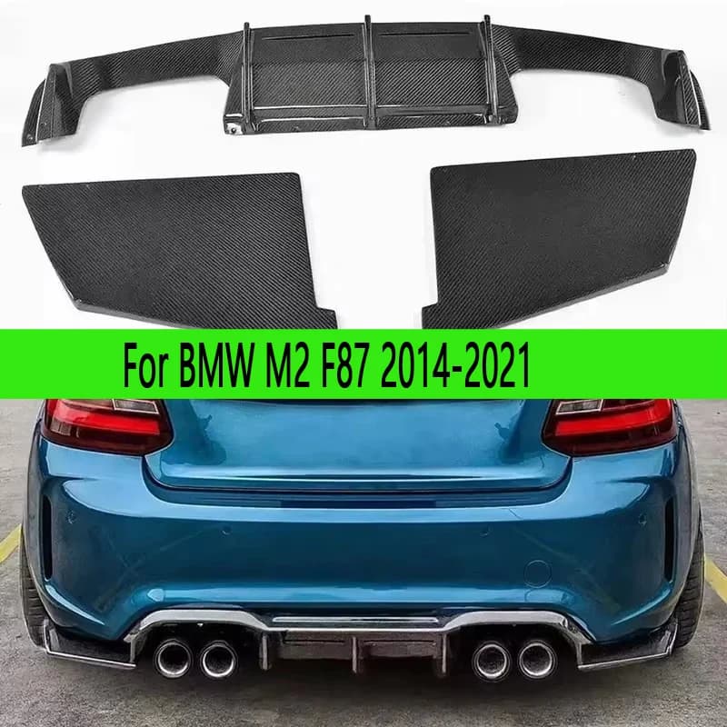 For BMW M2 F87 M2C 2014-2021 MTC Style Carbon Fiber Car Rear Bumper Diffuser Rear Splitters Spoiler Back lip Auto Parts