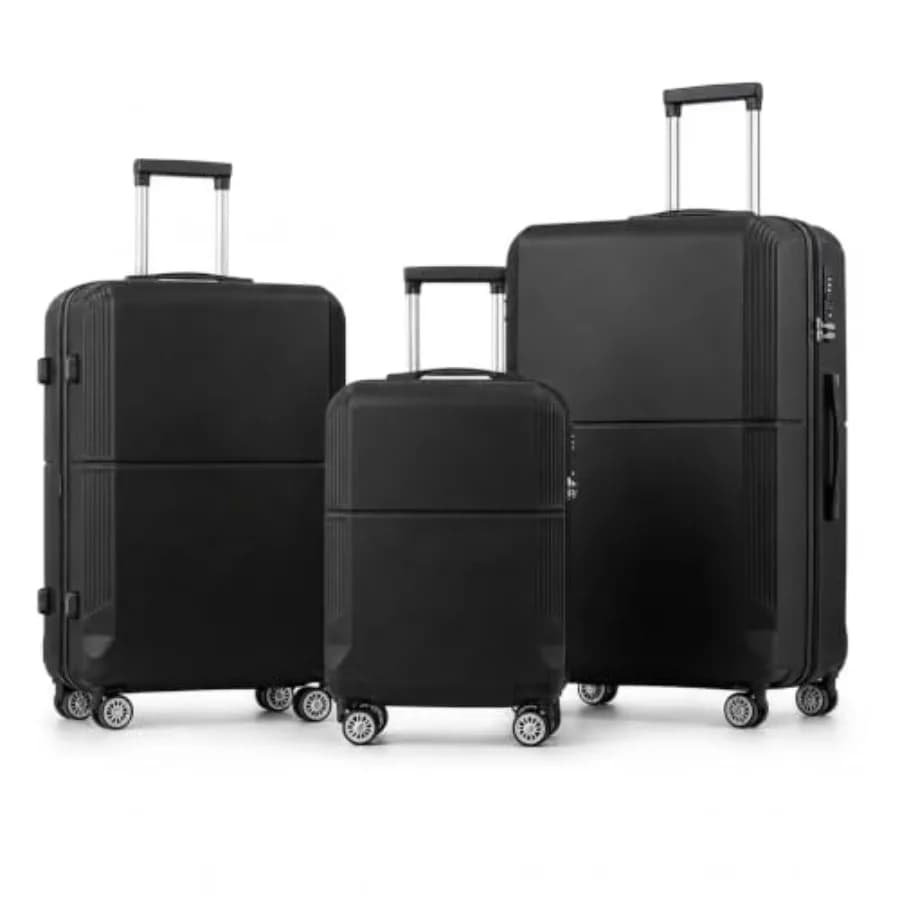 3-Piece ABS Hardshell Luggage Set with Spinner Wheels