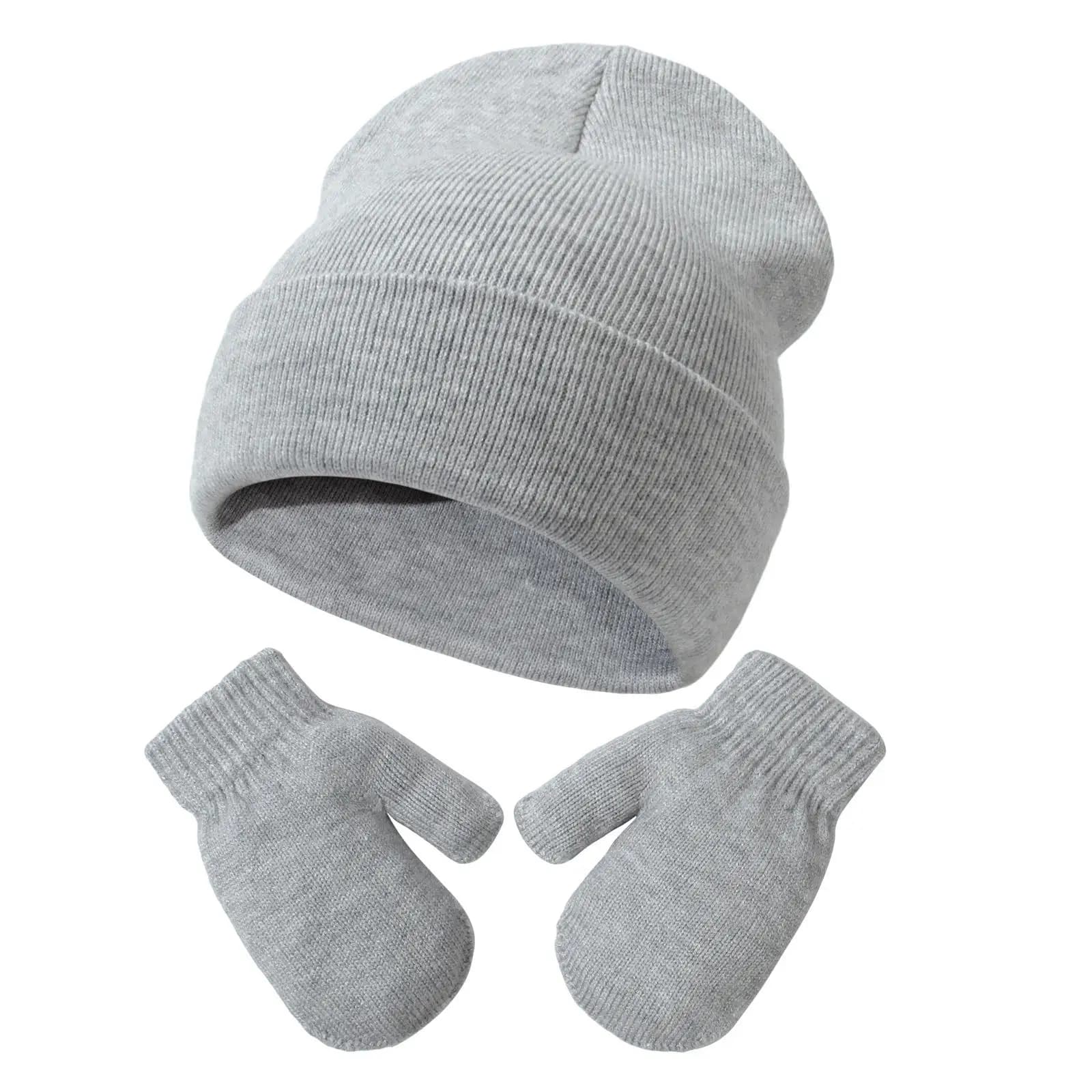 Set di berretti e guanti in pile per bambini da 3 a 18 mesi, caldi per l'inverno, con paraorecchie e pompon, per bambine e bambini