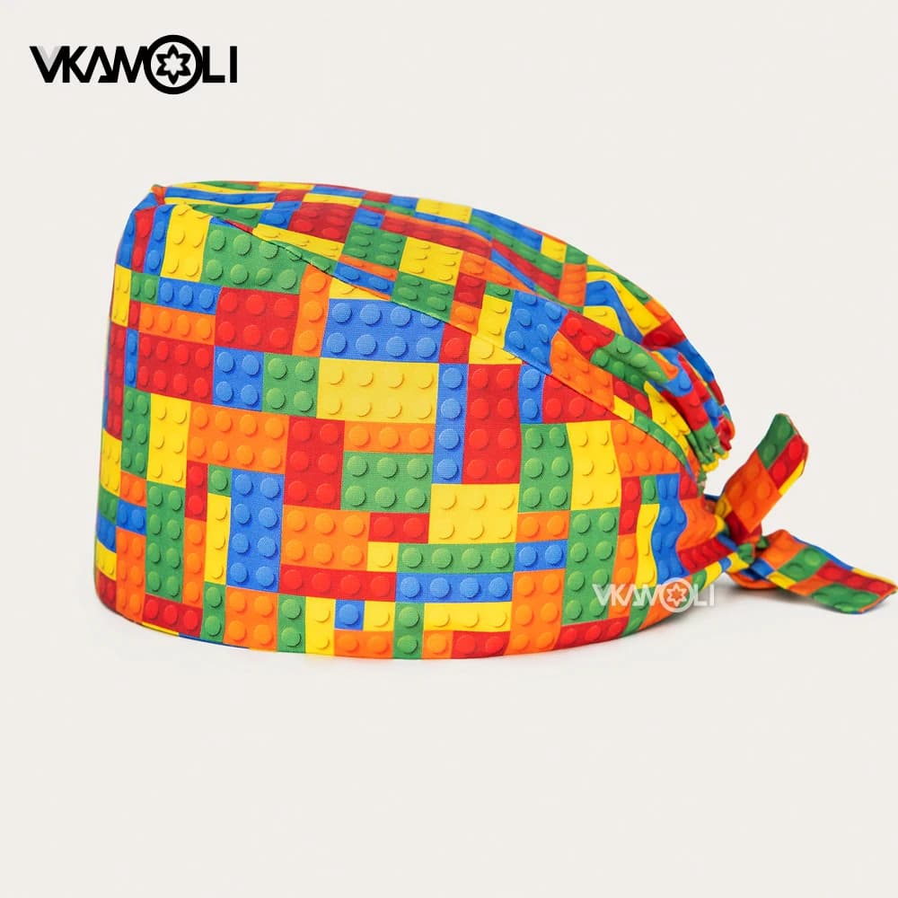 Medical Uniform Flower Print Scrub Hats Pharmacy Pet Shop Women Doctors Surgical Hats Accessory Nursing Women Scrub Caps