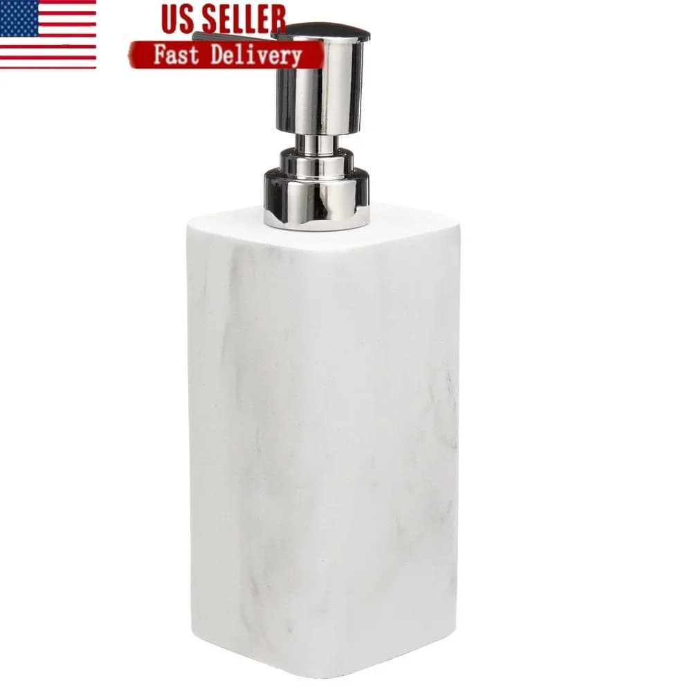 Dispenser di sapone in resina di finto marmo Elegante pompa per lozione Accessori per il bagno Contenitore per sapone liquido con fondo antiscivolo dal design durevole