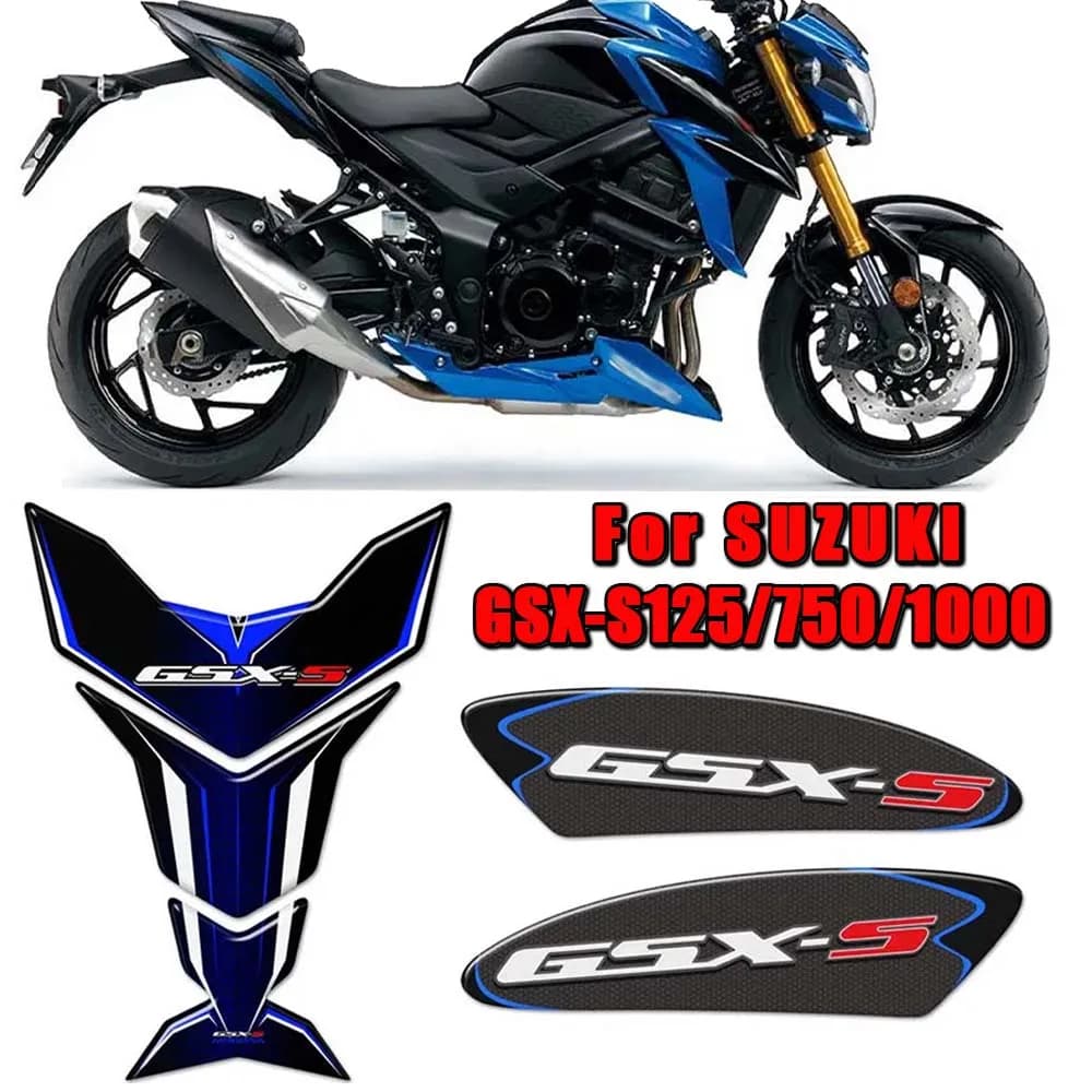 Fishbone Fuel Tank Pad For Suzuki GSX-S125 GSX-S750 GSX-S1000 Tankpad Protector Stickers Decal Fender GSXS GSX - S 750 1000 Logo