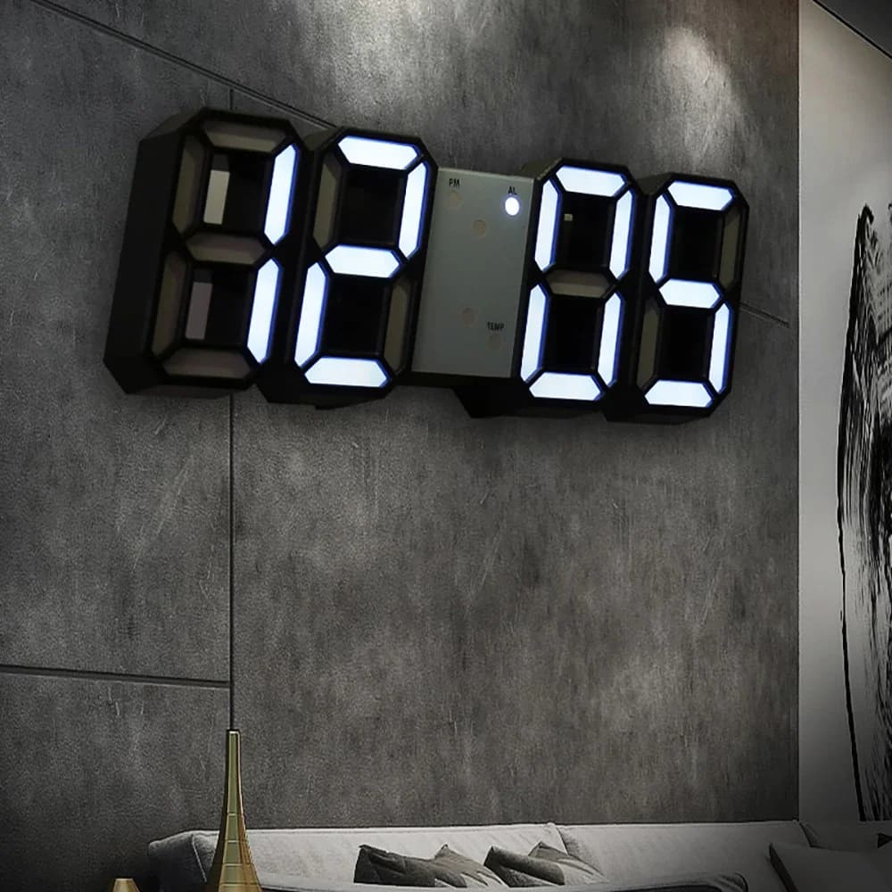 3D LED Digital Desktop Alarm Clock Time/date/temperature for Home Kitchen Offices Watch Decoration Garden Watches