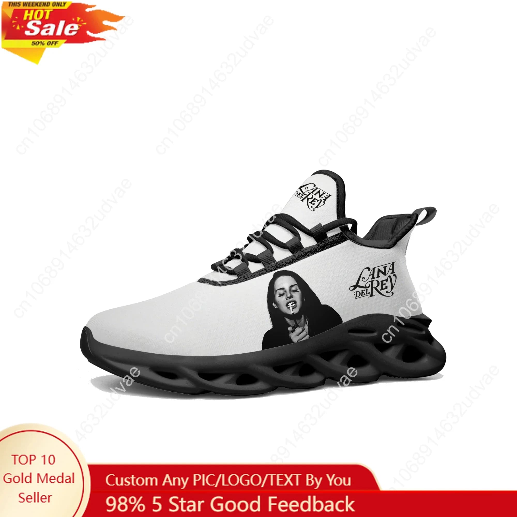 Sneakers Sportive Lana Del Rey, Scarpe da Corsa per Uomo e Donna, Calzature Resistenti con Lacci e Rete, Scarpe Personalizzate Nere