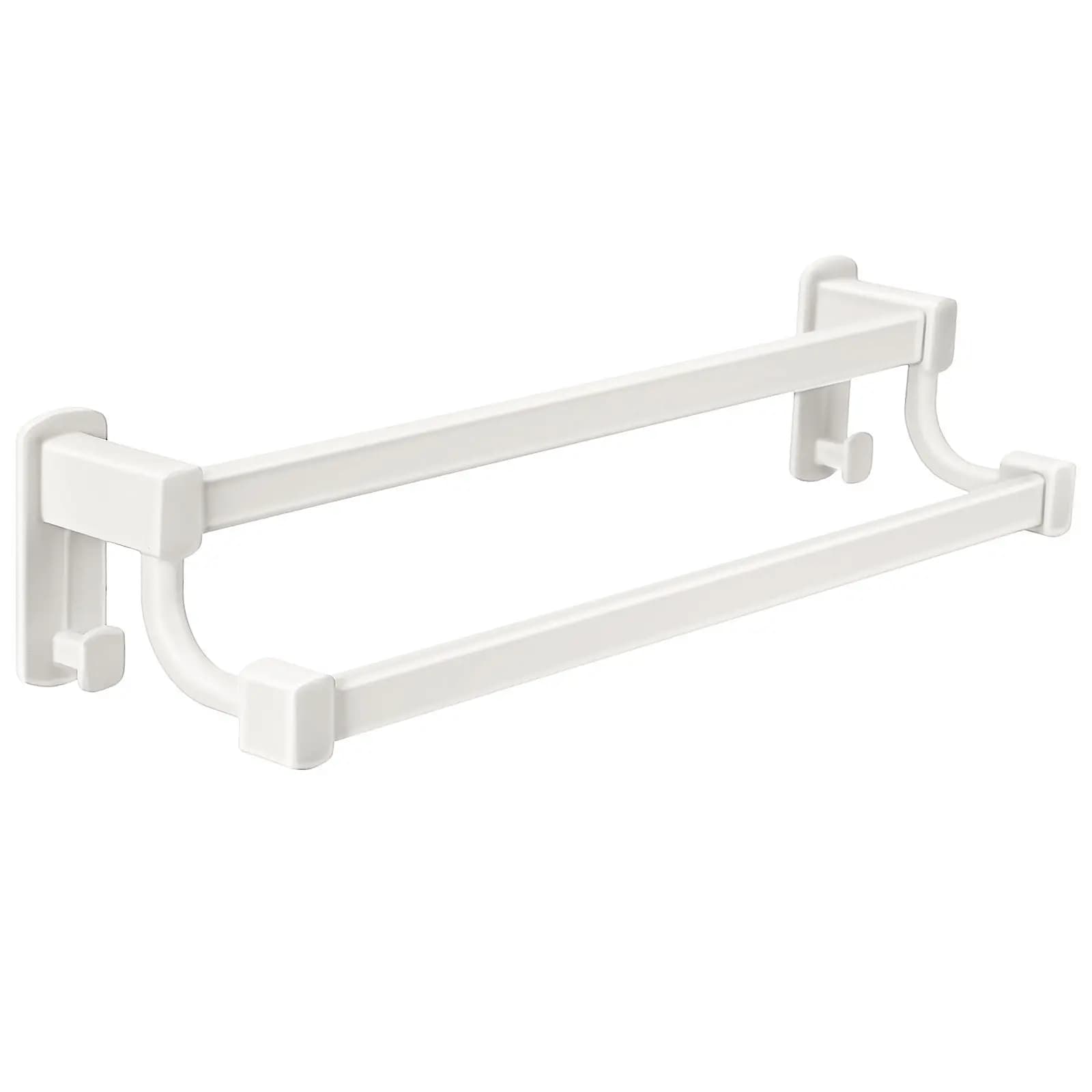 Portasciugamani Doppio in Acciaio Inox da Parete per Bagno, Supporto per Doccia, Barra Portasciugamani, Accessori Moderni per il Bagno